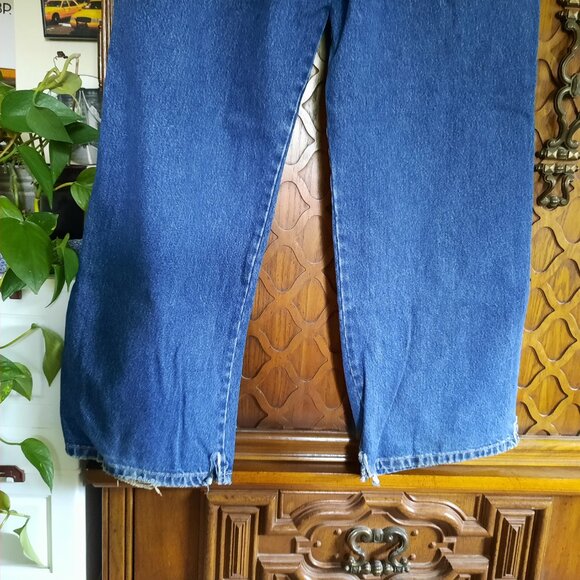 Union Bay 90s Vintage Striped Distressed Baggy Wide Leg Denim Jeans Mens 33x32 - Picture 12 of 16